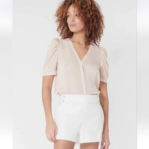 Veronica Beard Kimm White Nautical Sailor Shorts Size 16